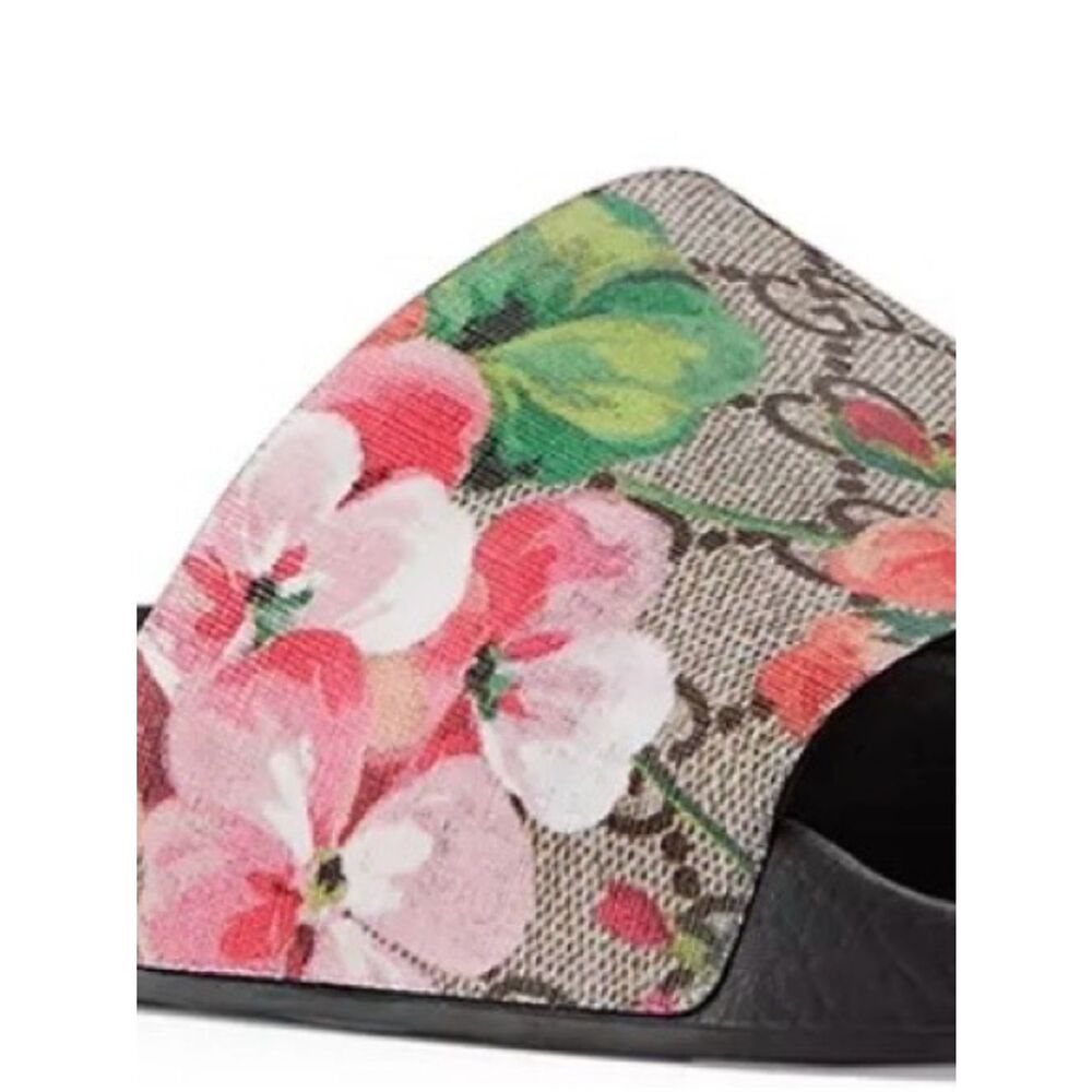 Gucci Supreme GG Blooms shower Slide Sandals Floral Pool shoes flats logo